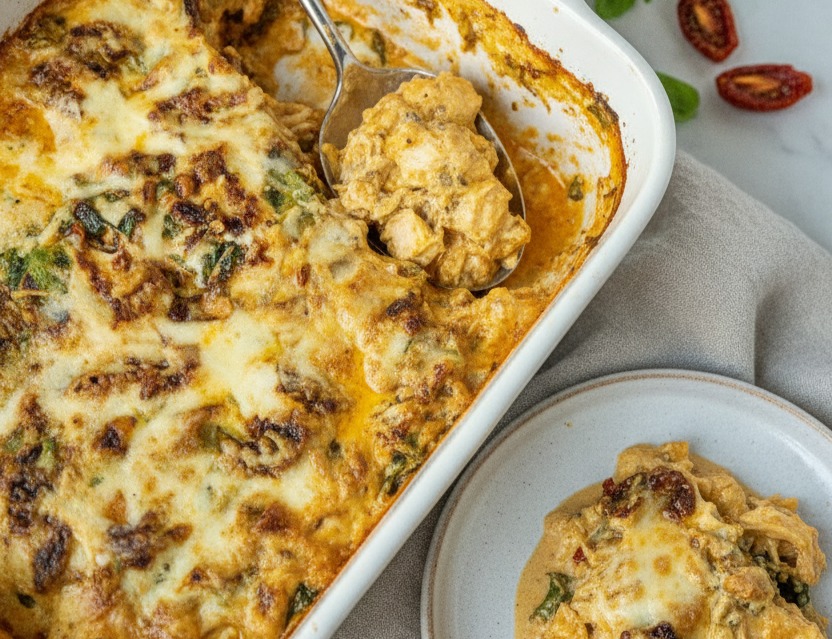 Baked Tuscan Chicken Casserole suggested serving