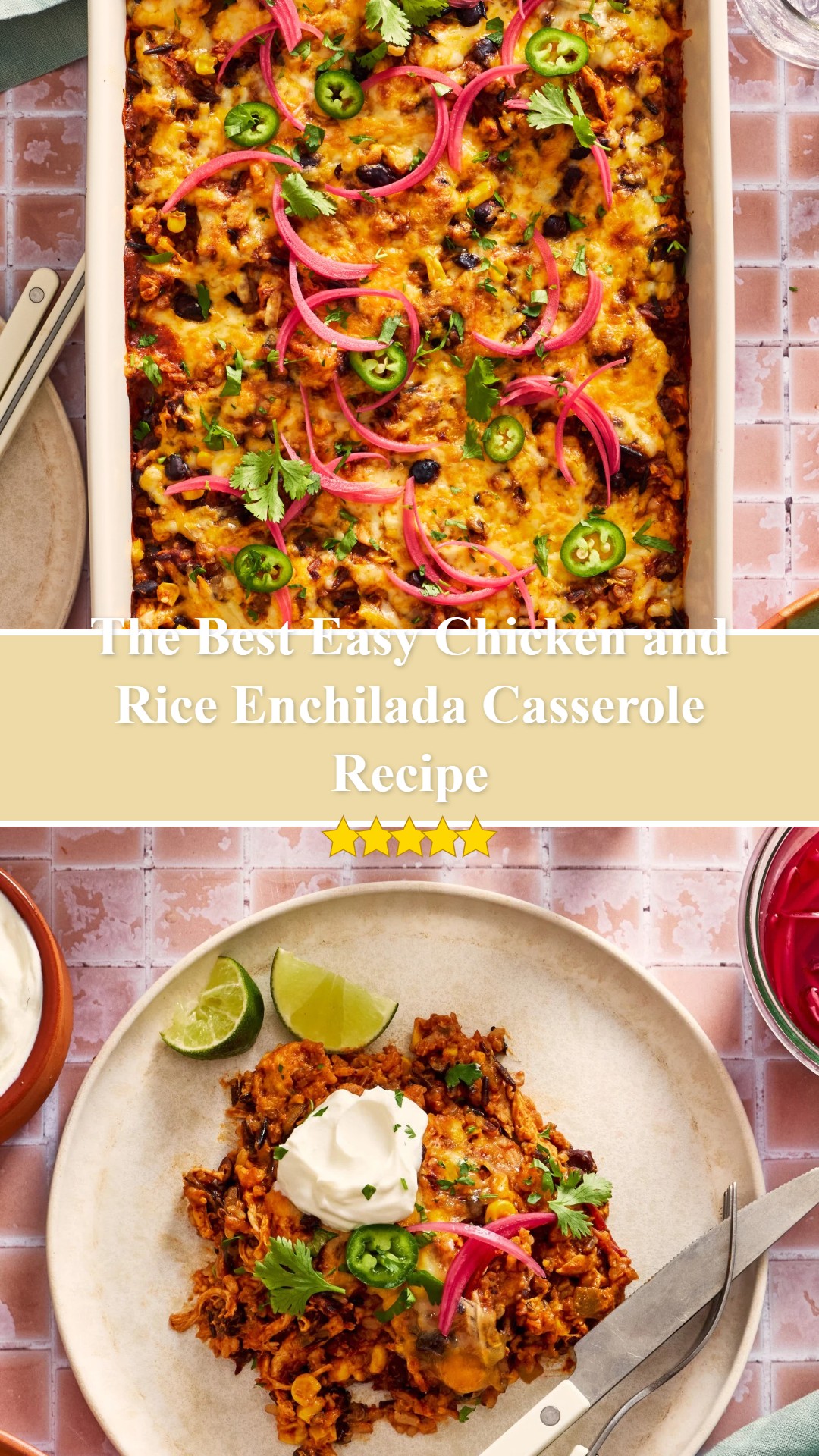 Easy Chicken and Rice Enchilada Casserole