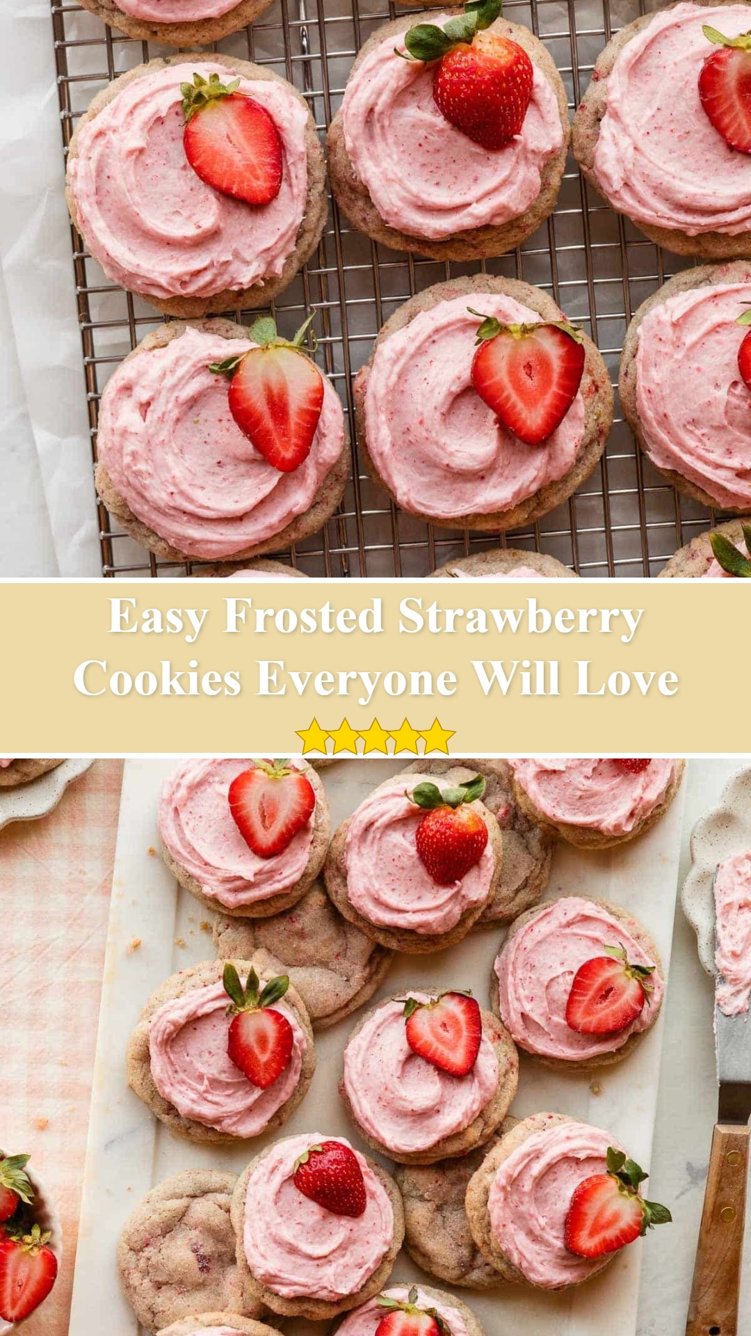 Frosted Strawberry Cookies