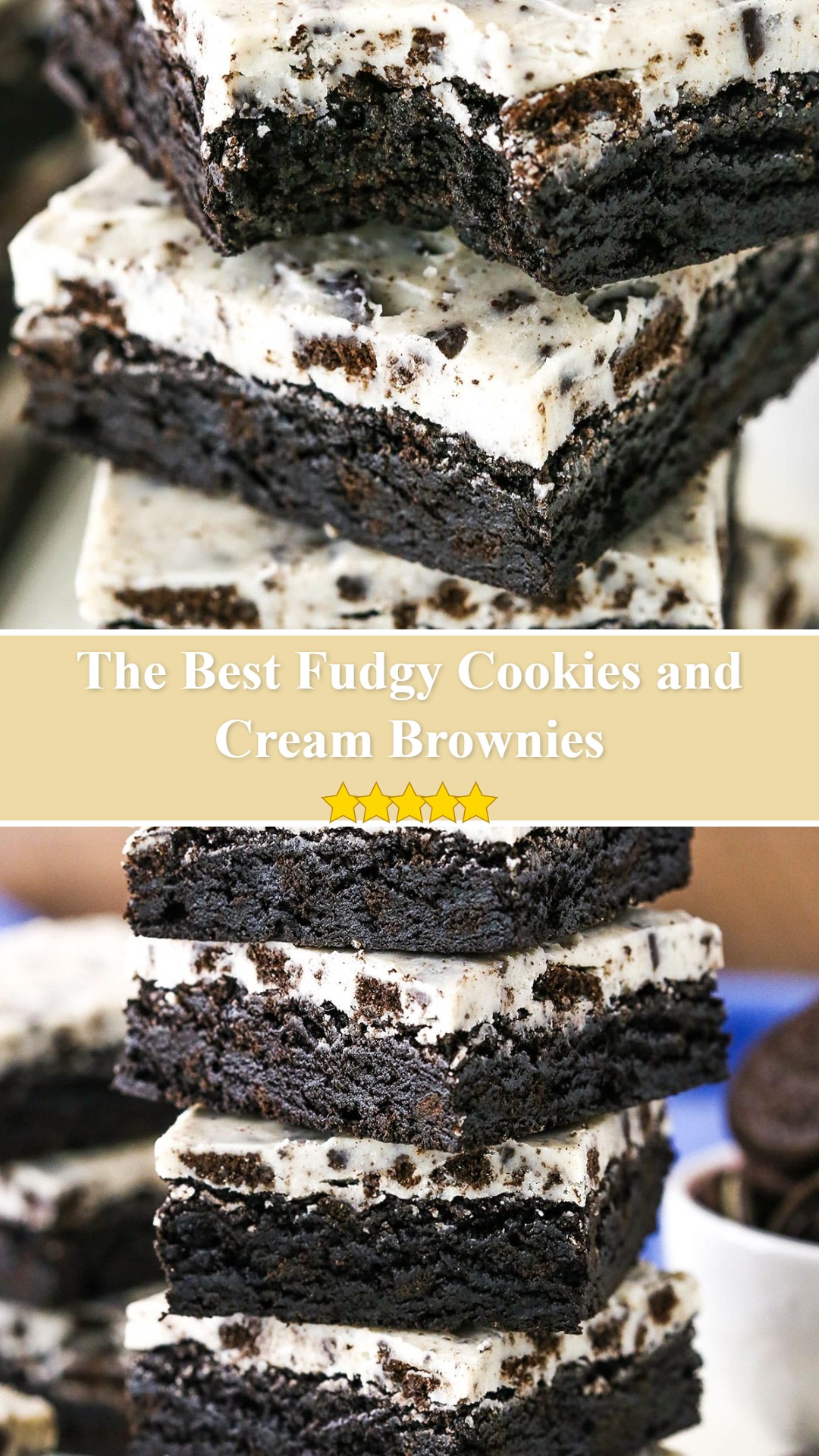 Fudgy Cookies and Cream Brownies