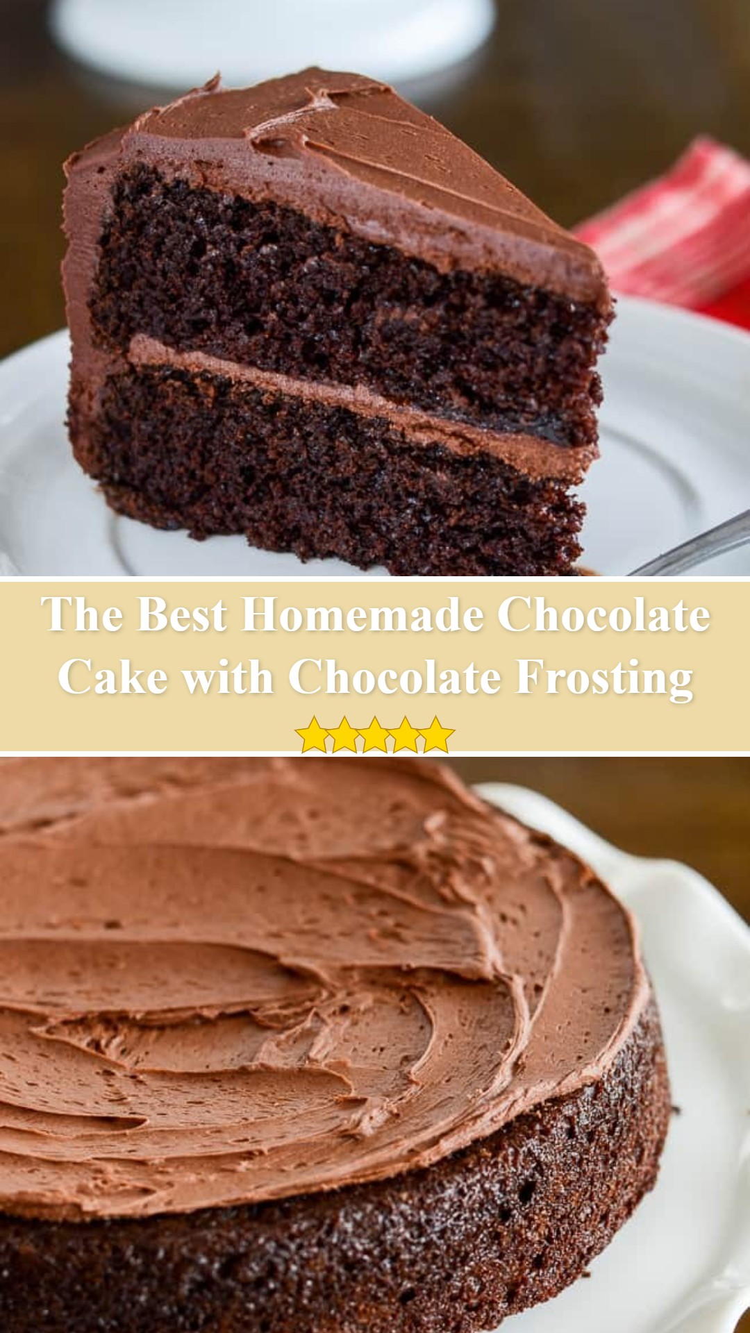 Homemade Chocolate Cake with Chocolate Frosting