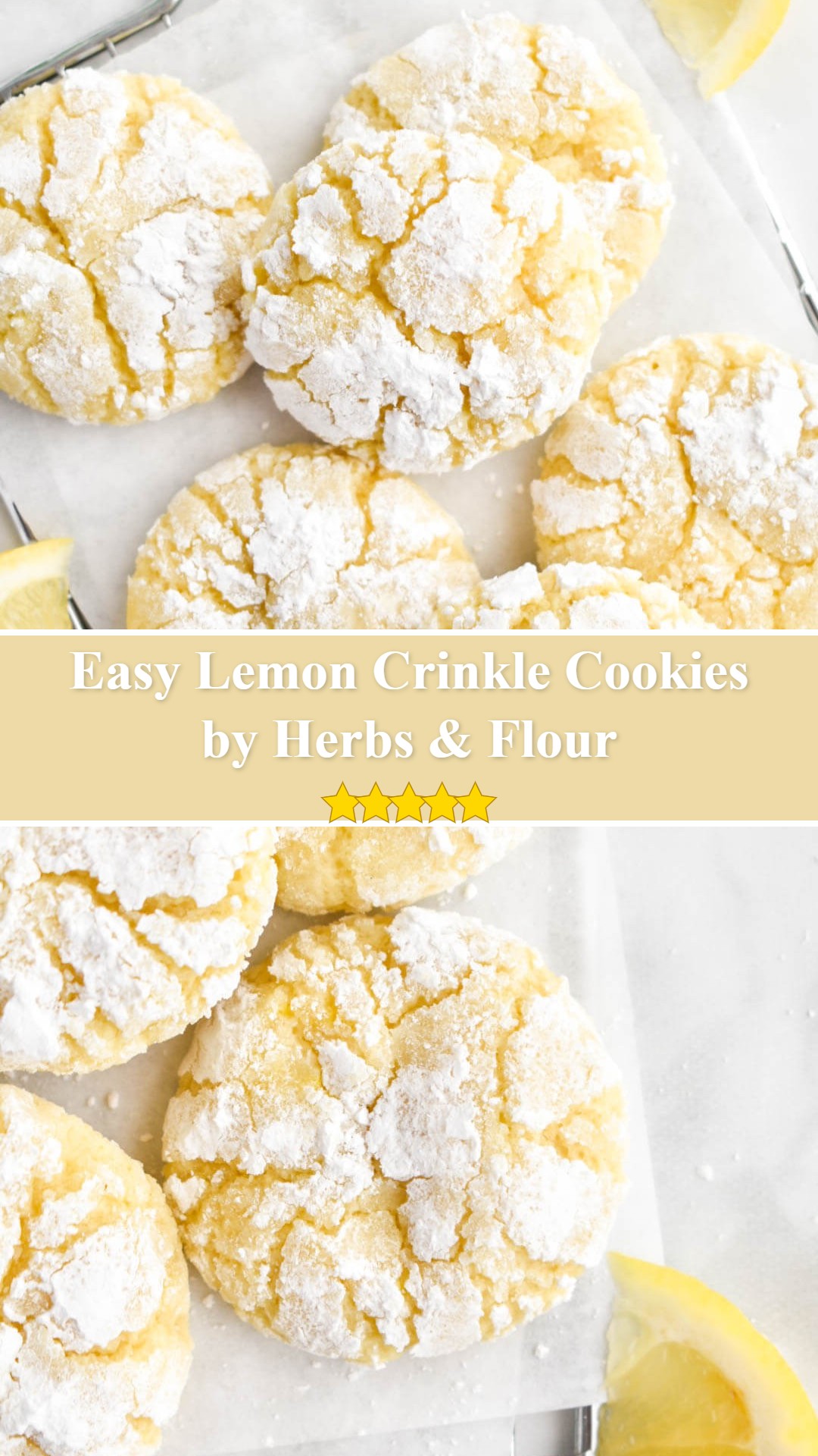 Lemon Crinkle Cookies - Herbs & Flour