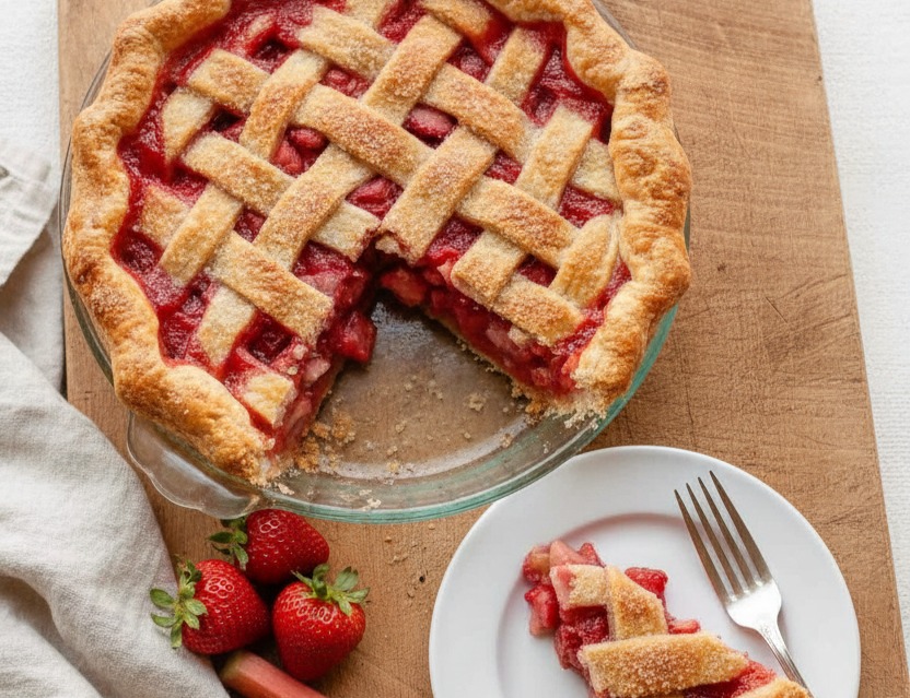 Strawberry Rhubarb Pie suggested serving