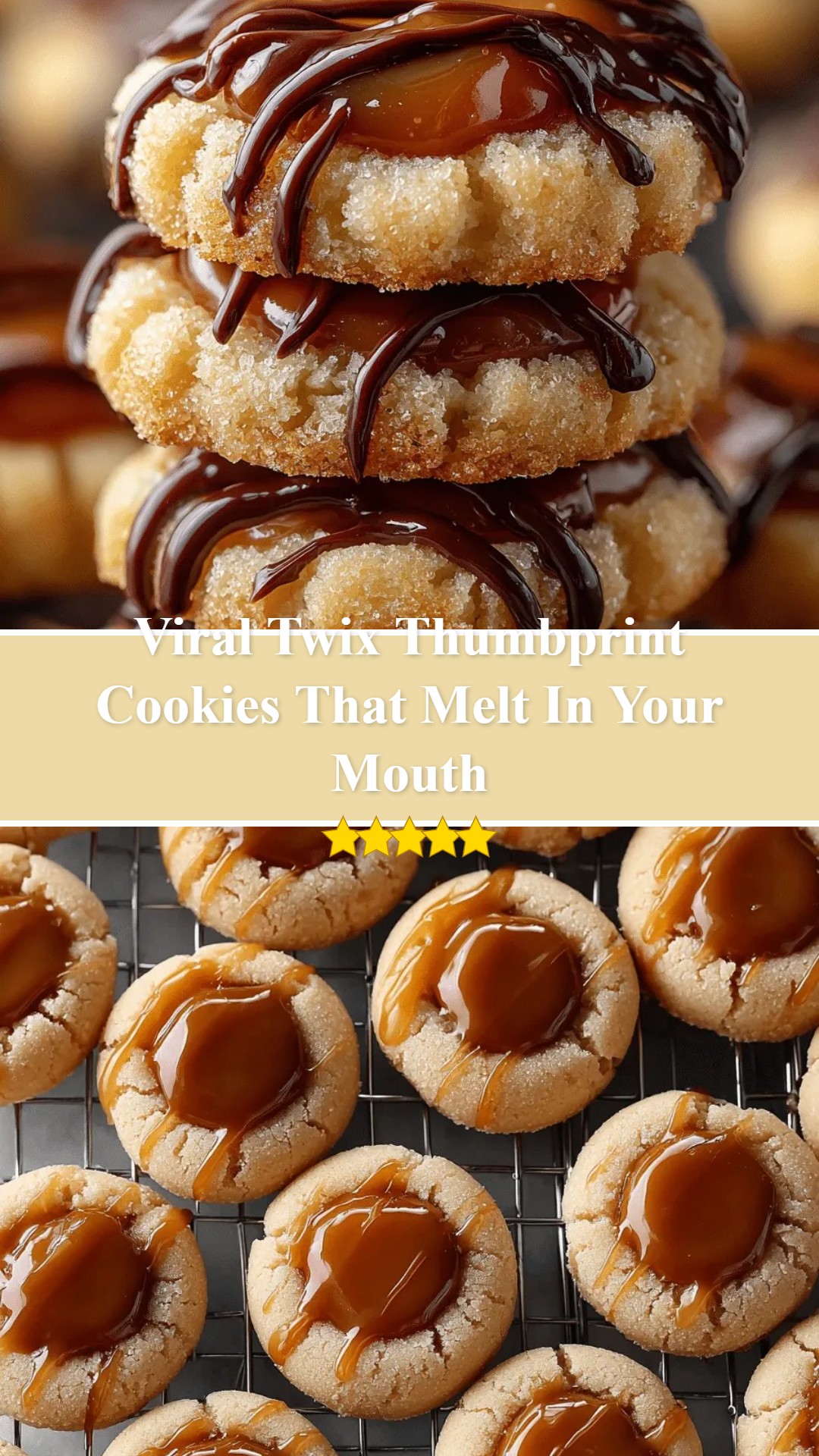 Twix Thumbprint Cookies
